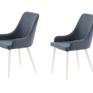 Plaza – Chaise de salle à manger – Bleu, Blanc – 58 x 86 x 49 cm