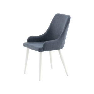 Plaza – Chaise de salle à manger – Bleu, Blanc – 58 x 86 x 49 cm