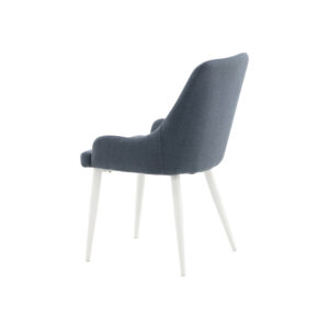 Plaza – Chaise de salle à manger – Bleu, Blanc – 58 x 86 x 49 cm