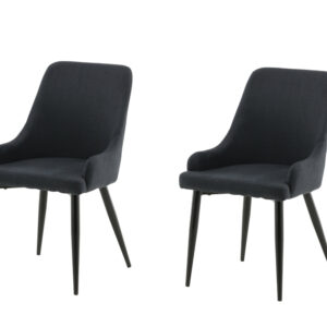 Plaza – Chaise de salle à manger – Noir – 58 x 86 x 49 cm