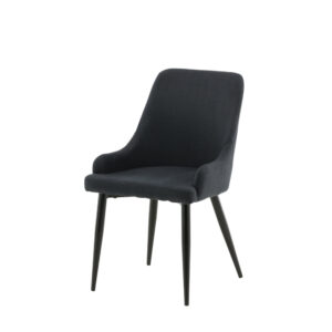 Plaza – Chaise de salle à manger – Noir – 58 x 86 x 49 cm