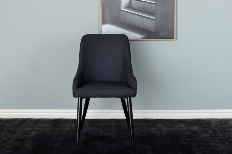 Plaza – Chaise de salle à manger – Noir – 58 x 86 x 49 cm