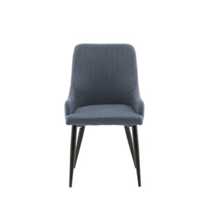 Plaza – Chaise de salle à manger – Noir, Bleu – 58 x 86 x 49 cm