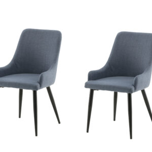 Plaza – Chaise de salle à manger – Noir, Bleu – 58 x 86 x 49 cm