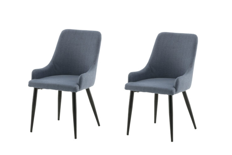 Plaza – Chaise de salle à manger – Noir, Bleu – 58 x 86 x 49 cm