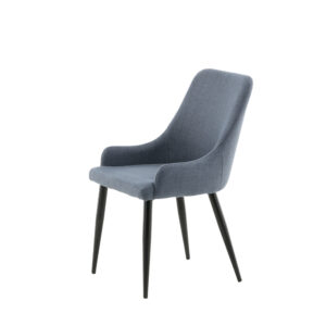 Plaza – Chaise de salle à manger – Noir, Bleu – 58 x 86 x 49 cm