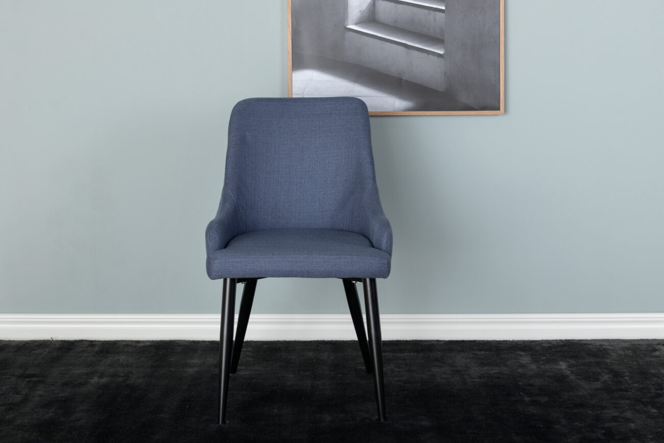 Plaza – Chaise de salle à manger – Noir, Bleu – 58 x 86 x 49 cm