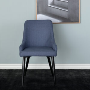 Plaza – Chaise de salle à manger – Noir, Bleu – 58 x 86 x 49 cm
