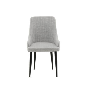 Plaza – Chaise de salle à manger – Noir, Gris – 58 x 86 x 49 cm