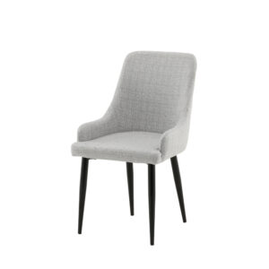 Plaza – Chaise de salle à manger – Noir, Gris – 58 x 86 x 49 cm