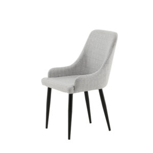 Plaza – Chaise de salle à manger – Noir, Gris – 58 x 86 x 49 cm