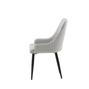 Plaza – Chaise de salle à manger – Noir, Gris – 58 x 86 x 49 cm