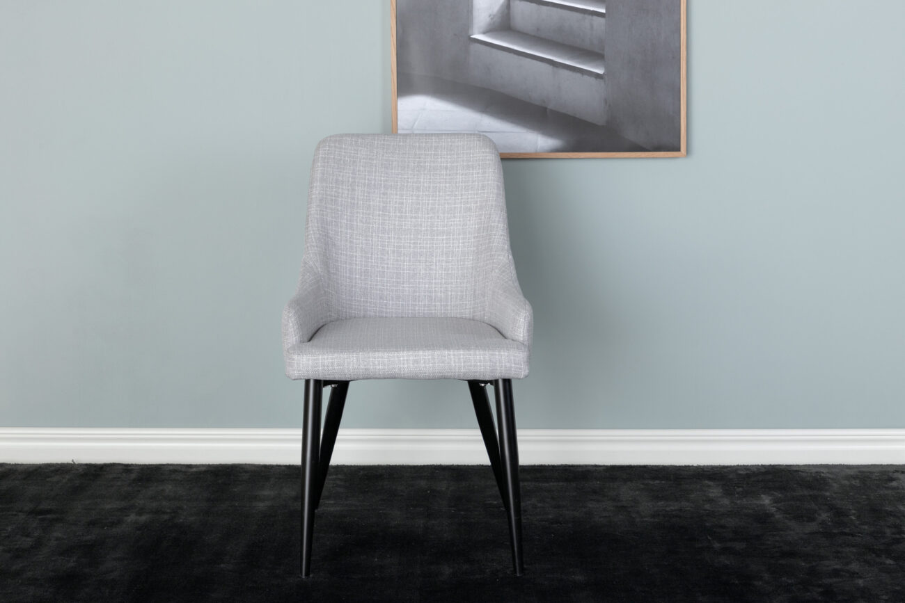 Plaza – Chaise de salle à manger – Noir, Gris – 58 x 86 x 49 cm