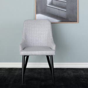 Plaza – Chaise de salle à manger – Noir, Gris – 58 x 86 x 49 cm