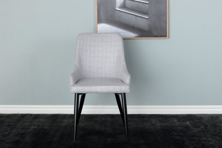 Plaza – Chaise de salle à manger – Noir, Gris – 58 x 86 x 49 cm