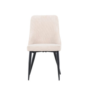 Leone – Chaise de salle à manger – Beige, Noir – 63 x 91 x 47 cm