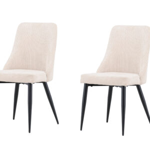 Leone – Chaise de salle à manger – Beige, Noir – 63 x 91 x 47 cm