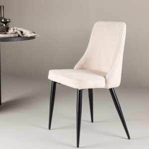 Leone – Chaise de salle à manger – Beige, Noir – 63 x 91 x 47 cm