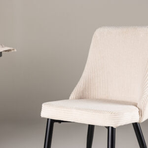 Leone – Chaise de salle à manger – Beige, Noir – 63 x 91 x 47 cm