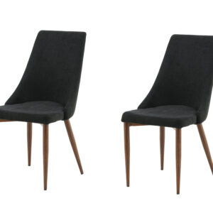 Leone – Chaise de salle à manger – Noir, Naturel – 63 x 91 x 47 cm