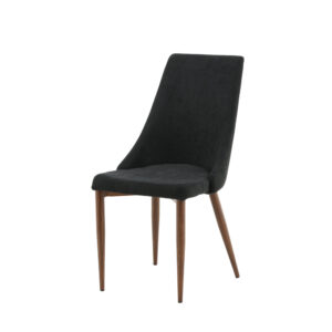 Leone – Chaise de salle à manger – Noir, Naturel – 63 x 91 x 47 cm
