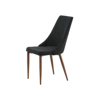 Leone – Chaise de salle à manger – Noir, Naturel – 63 x 91 x 47 cm