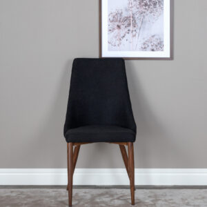 Leone – Chaise de salle à manger – Noir, Naturel – 63 x 91 x 47 cm