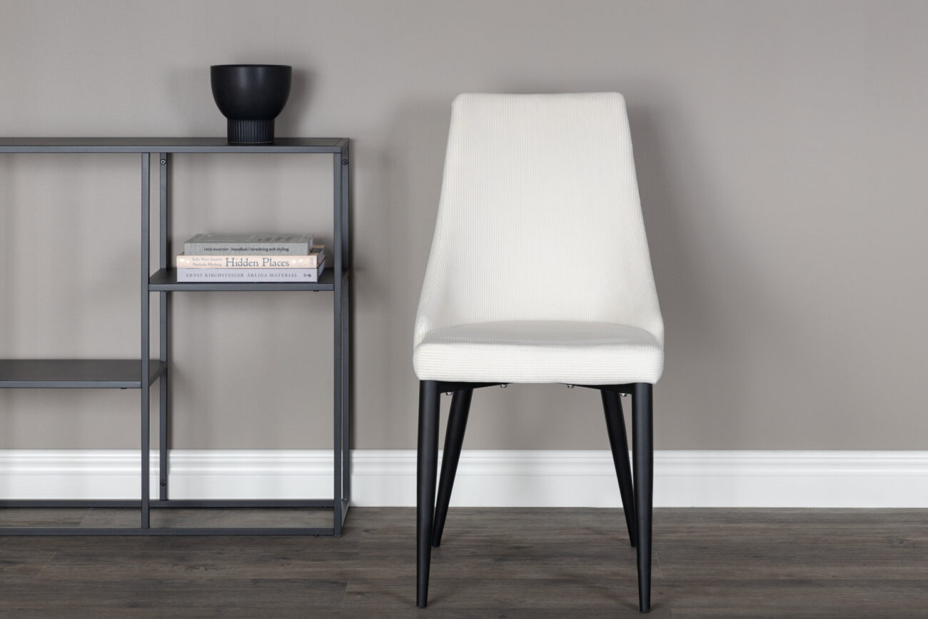 Leone – Chaise de salle à manger – Noir, Blanc – 63 x 91 x 46,5 cm