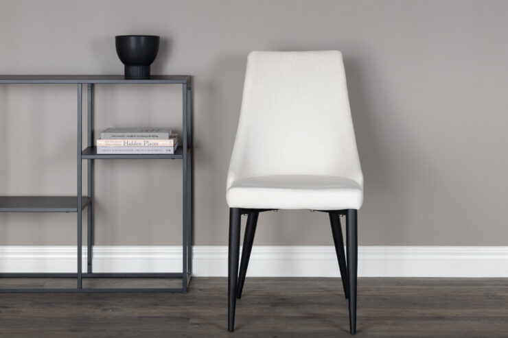 Leone – Chaise de salle à manger – Noir, Blanc – 63 x 91 x 46,5 cm