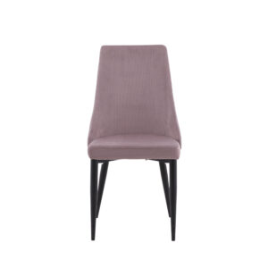 Leone – Chaise de salle à manger – Noir, Rose poudré – 63 x 91 x 47 cm