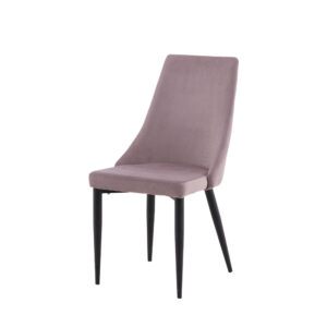Leone – Chaise de salle à manger – Noir, Rose poudré – 63 x 91 x 47 cm