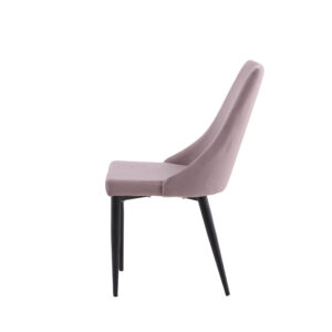 Leone – Chaise de salle à manger – Noir, Rose poudré – 63 x 91 x 47 cm