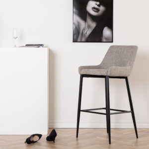 Plaza – Chaise de bar – Beige, Noir – 53 x 105 x 48 cm