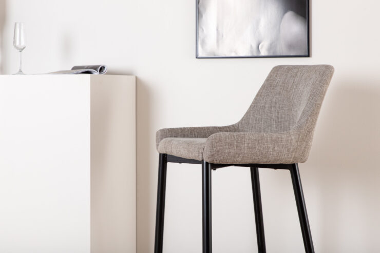 Plaza – Chaise de bar – Beige, Noir – 53 x 105 x 48 cm