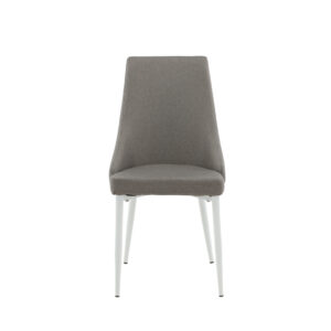 Leone – Chaise de salle à manger – Gris, Blanc – 63 x 91 x 47 cm