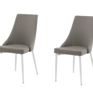 Leone – Chaise de salle à manger – Gris, Blanc – 63 x 91 x 47 cm
