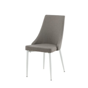 Leone – Chaise de salle à manger – Gris, Blanc – 63 x 91 x 47 cm