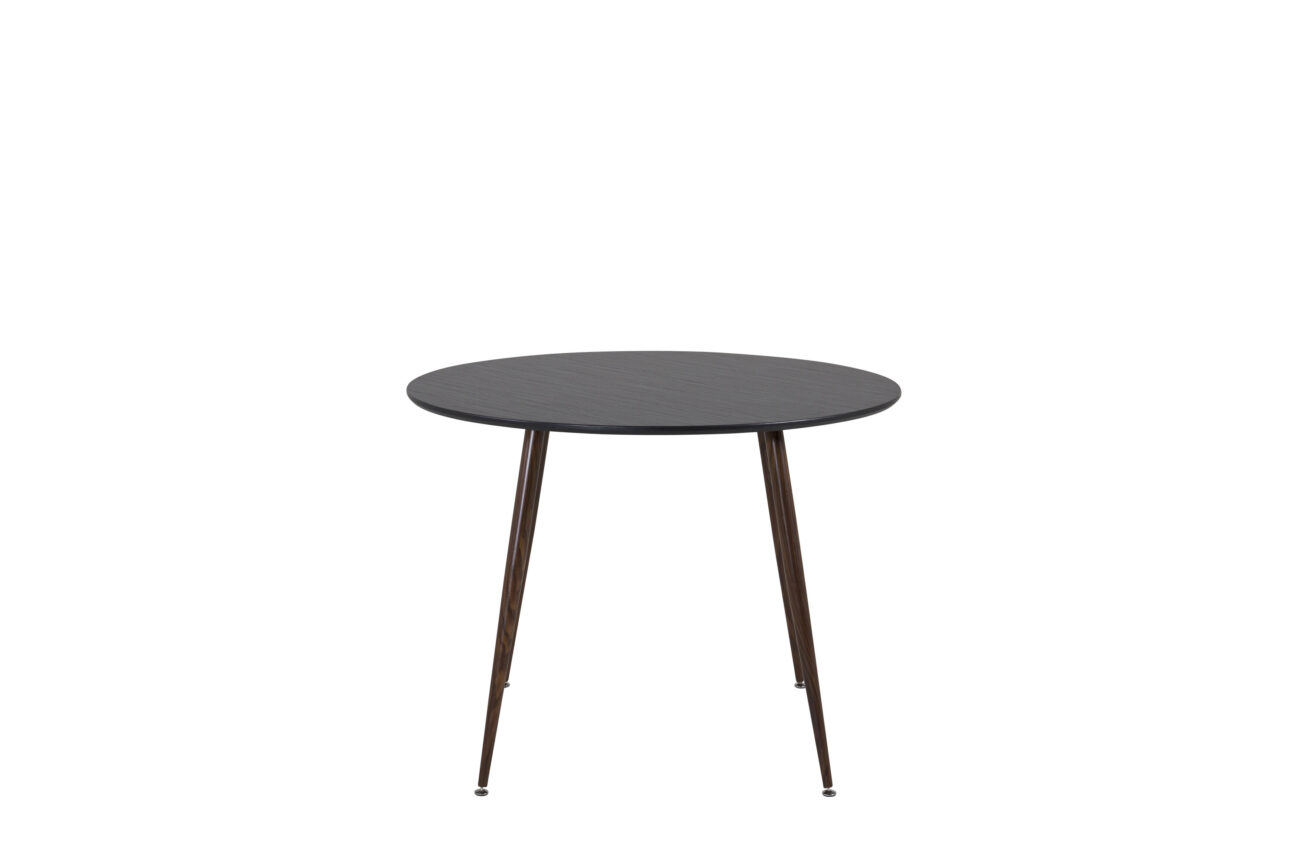 Plaza – Table à manger ronde – Noir, Noyer – ⌀100 cm