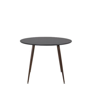 Plaza – Table à manger ronde – Noir, Noyer – ⌀100 cm
