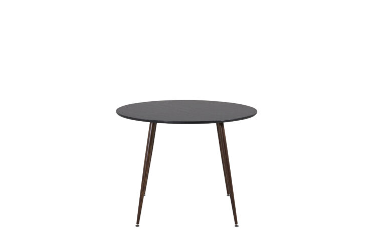 Plaza – Table à manger ronde – Noir, Noyer – ⌀100 cm