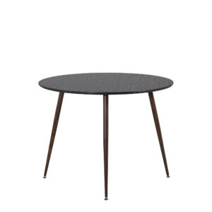 Plaza – Table à manger ronde – Noir, Noyer – ⌀100 cm