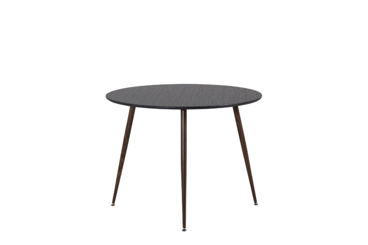 Plaza – Table à manger ronde – Noir, Noyer – ⌀100 cm