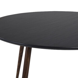 Plaza – Table à manger ronde – Noir, Noyer – ⌀100 cm