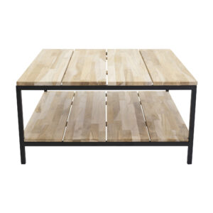 Cirebon – Table basse – Noir, Naturel – 80 x 80 cm