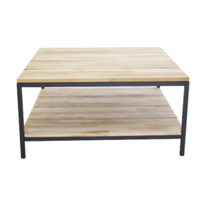 Cirebon – Table basse – Noir, Naturel – 80 x 80 cm