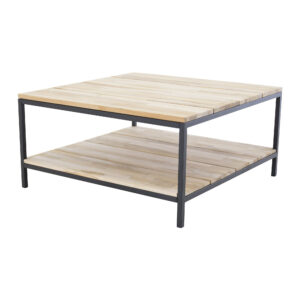 Cirebon – Table basse – Noir, Naturel – 80 x 80 cm
