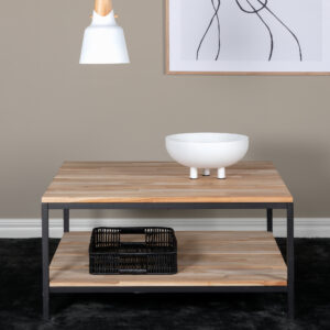 Cirebon – Table basse – Noir, Naturel – 80 x 80 cm
