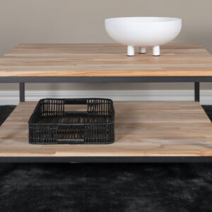 Cirebon – Table basse – Noir, Naturel – 80 x 80 cm