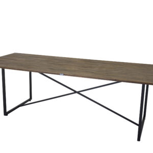 Padang – Table à manger rectangulaire – Noir, Naturel – 250 x 100 cm