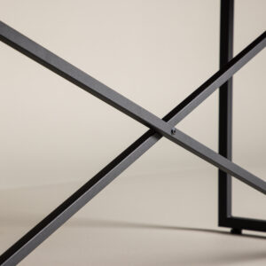 Padang – Table à manger rectangulaire – Noir, Naturel – 250 x 100 cm